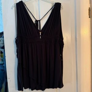 Free People Black Sleeveless Tank Top